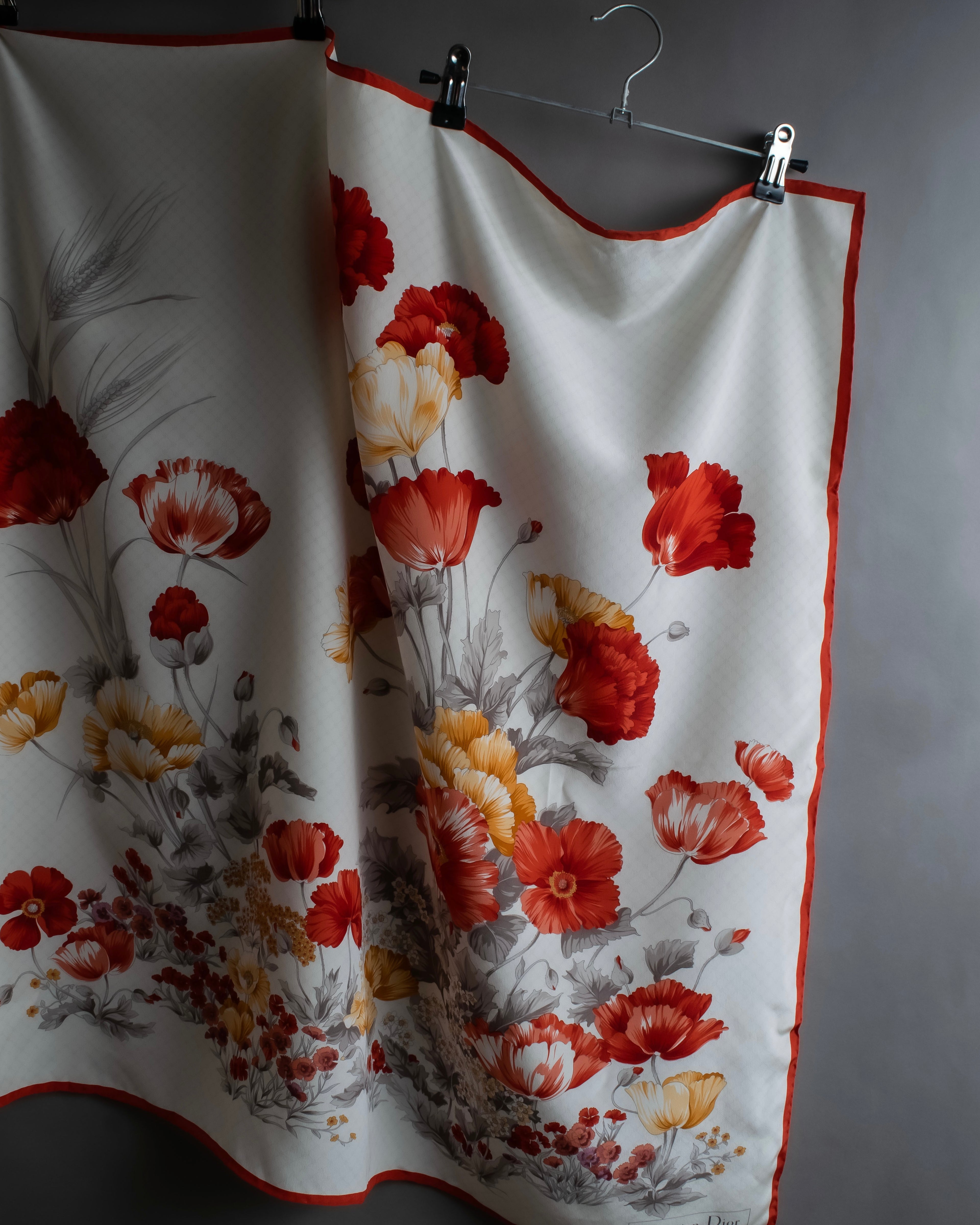 "Christian Dior" Various floral silk scarf