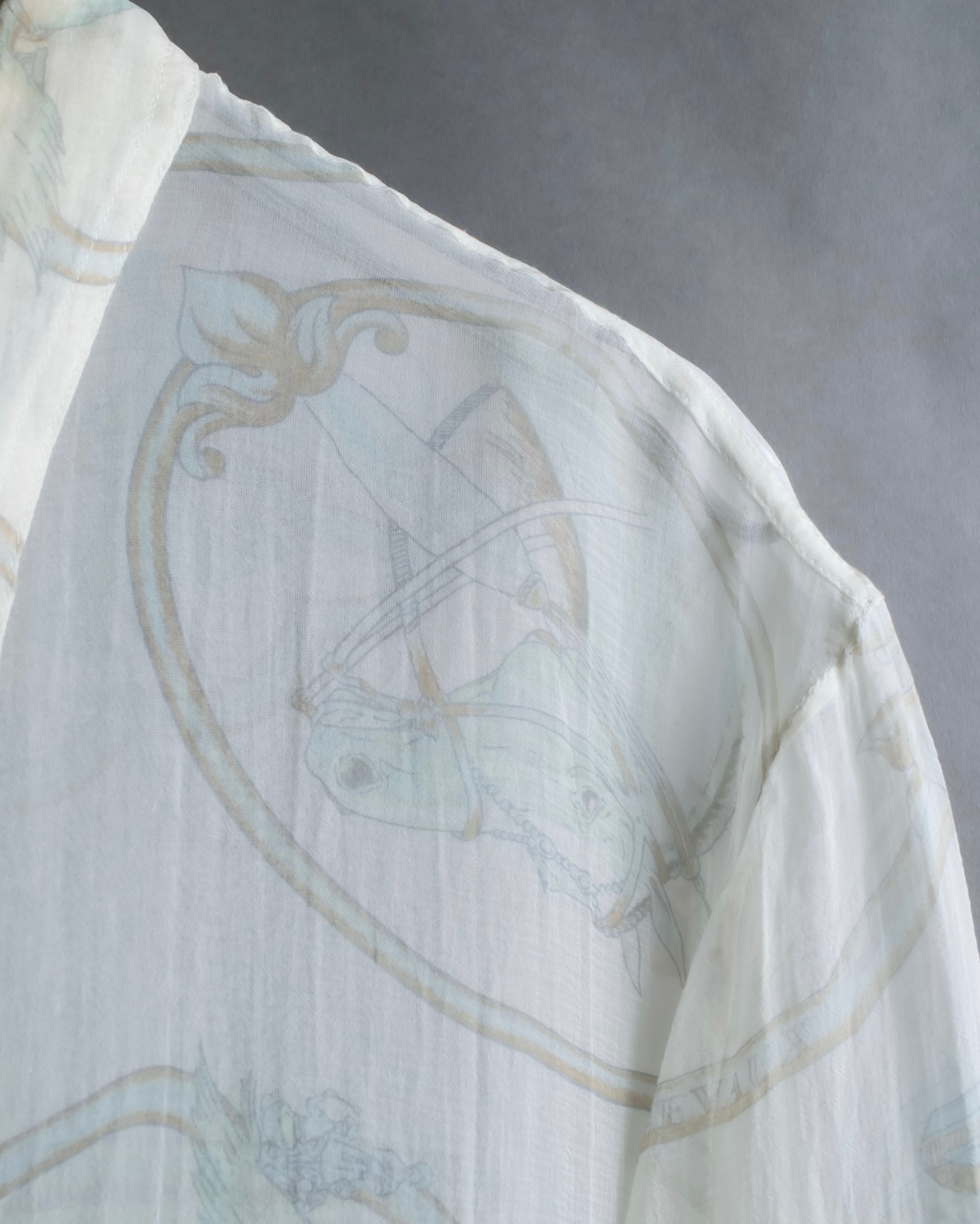 "HERMES" Margiela period abstract pattern shirt