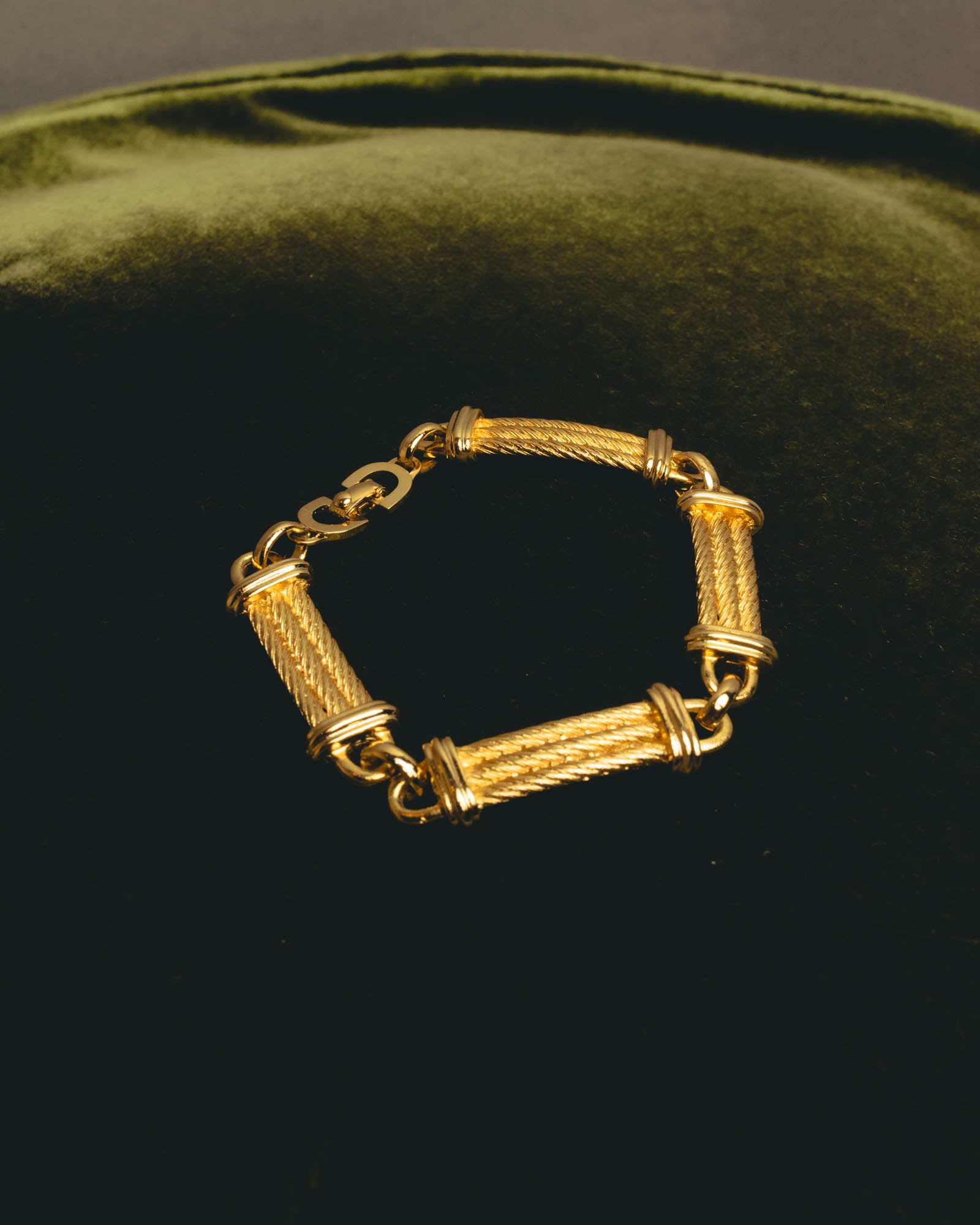 "Christian Dior" 70's-80's Sculptural twisted link bracelet
