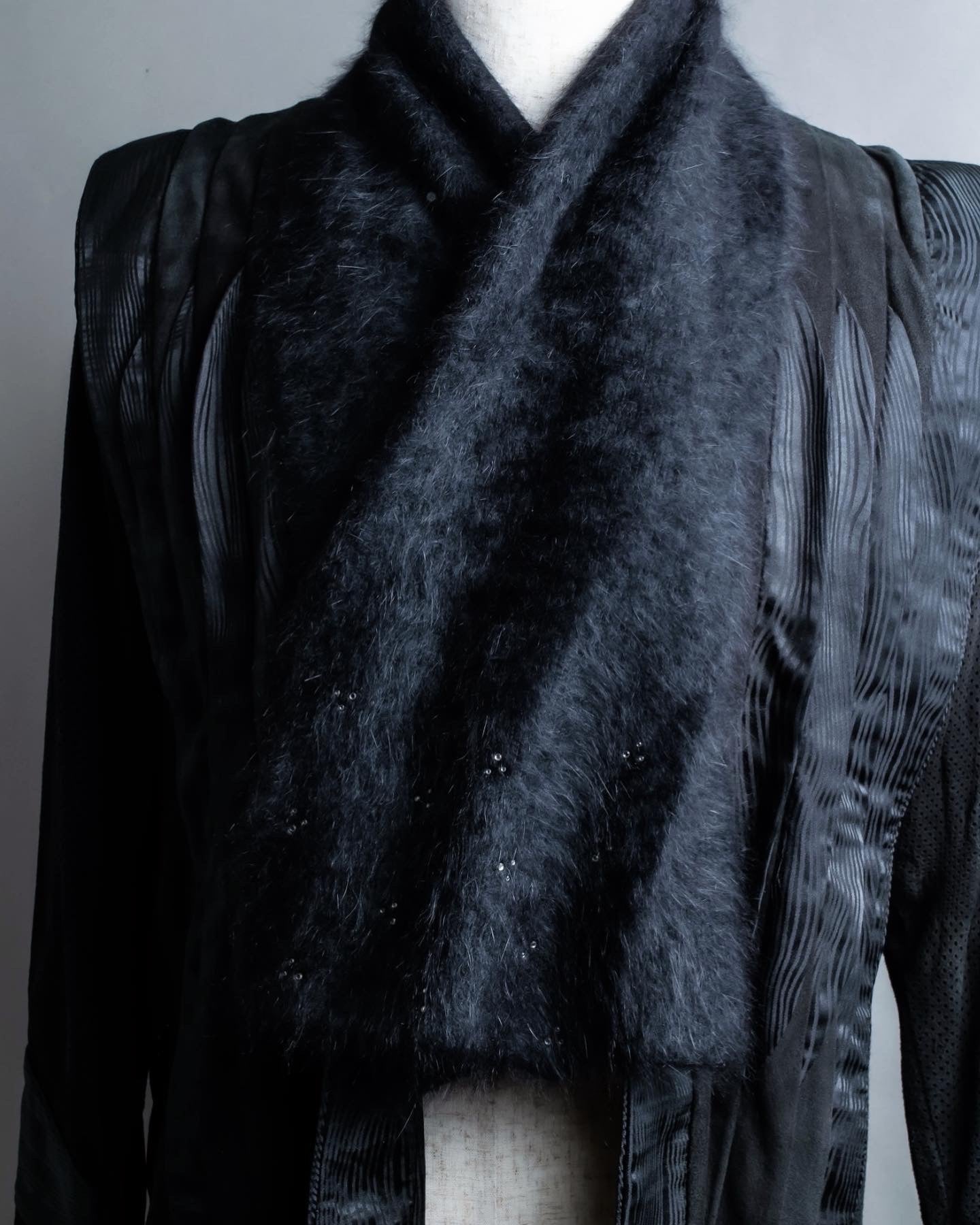 "KATHARINE HAMNETT LONDON" Angora wool shaggy scarf