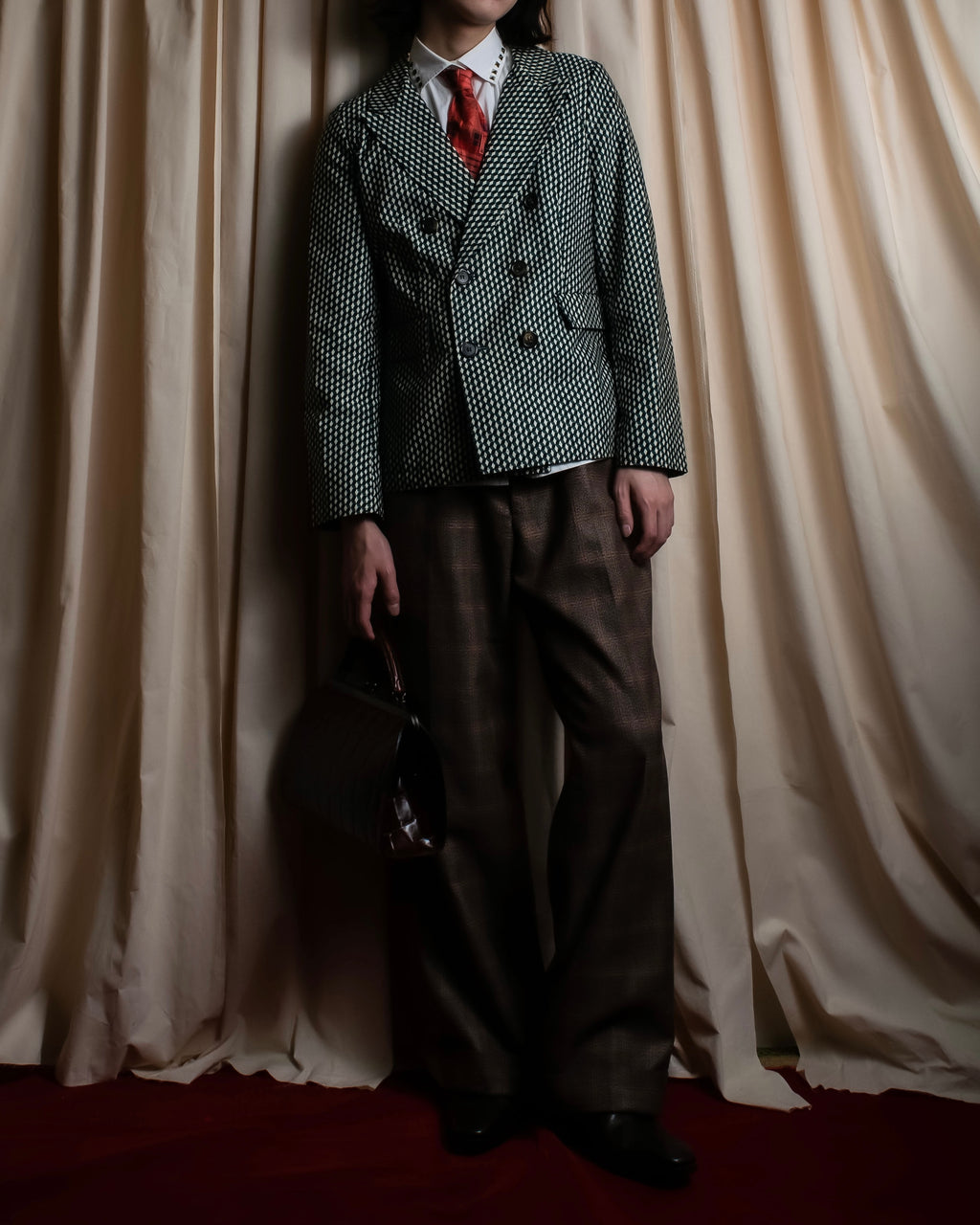 "MARNI" Geometric pattern double-breasted tailored jacket