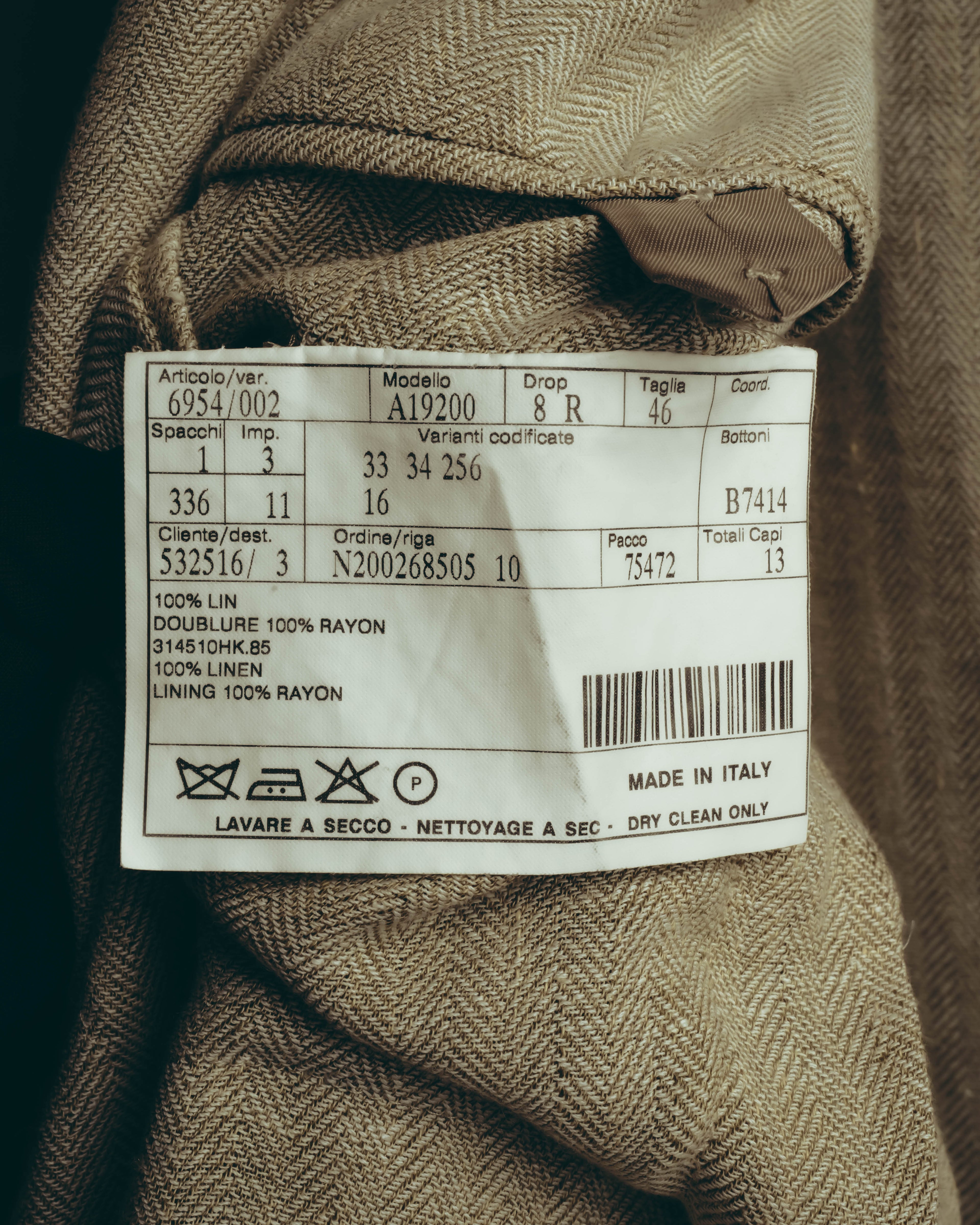 -SPECIAL- “HERMES” 80’s-90’s Herringbone linen suit set