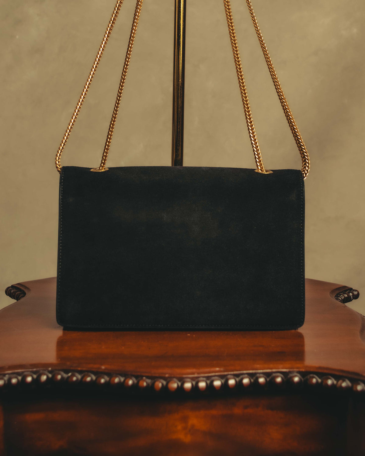 -SPECIAL- "Saint Laurent" 2013-2017 Betty suede and leather geometric flap chain shoulder bag