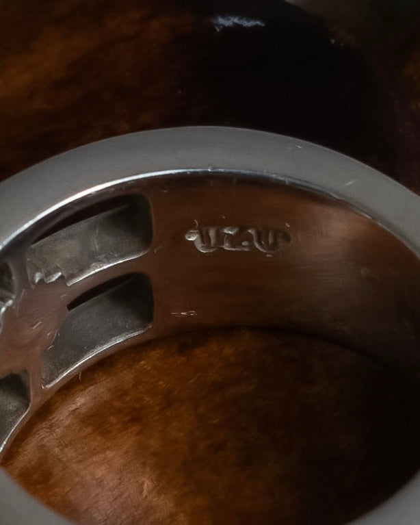 "Tiffany&Co" Silver 925 square cut edged ring