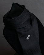 "HERMES" Dice embroidery design silk neck tie