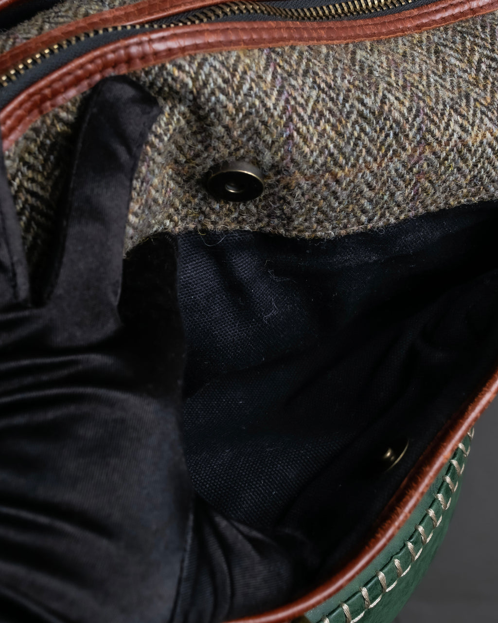 "Harris Tweed" Herringbone wave boston bag