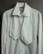 "Hermès" 70's-80's Elegant scarf collar shirt