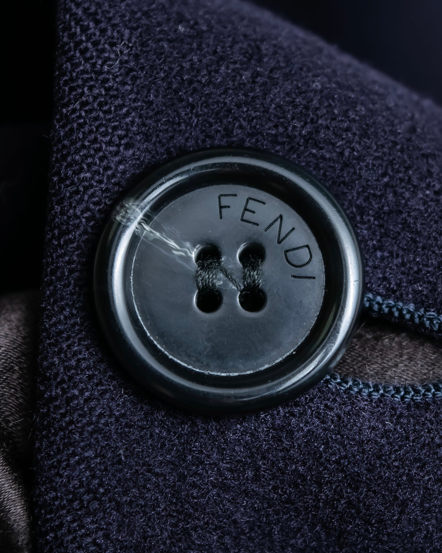 "FENDI" 100% wool oversized maxi length chester coat