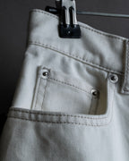 "MAISON MARGIELA" 21SS Washed raw cut flared cropped denim pants