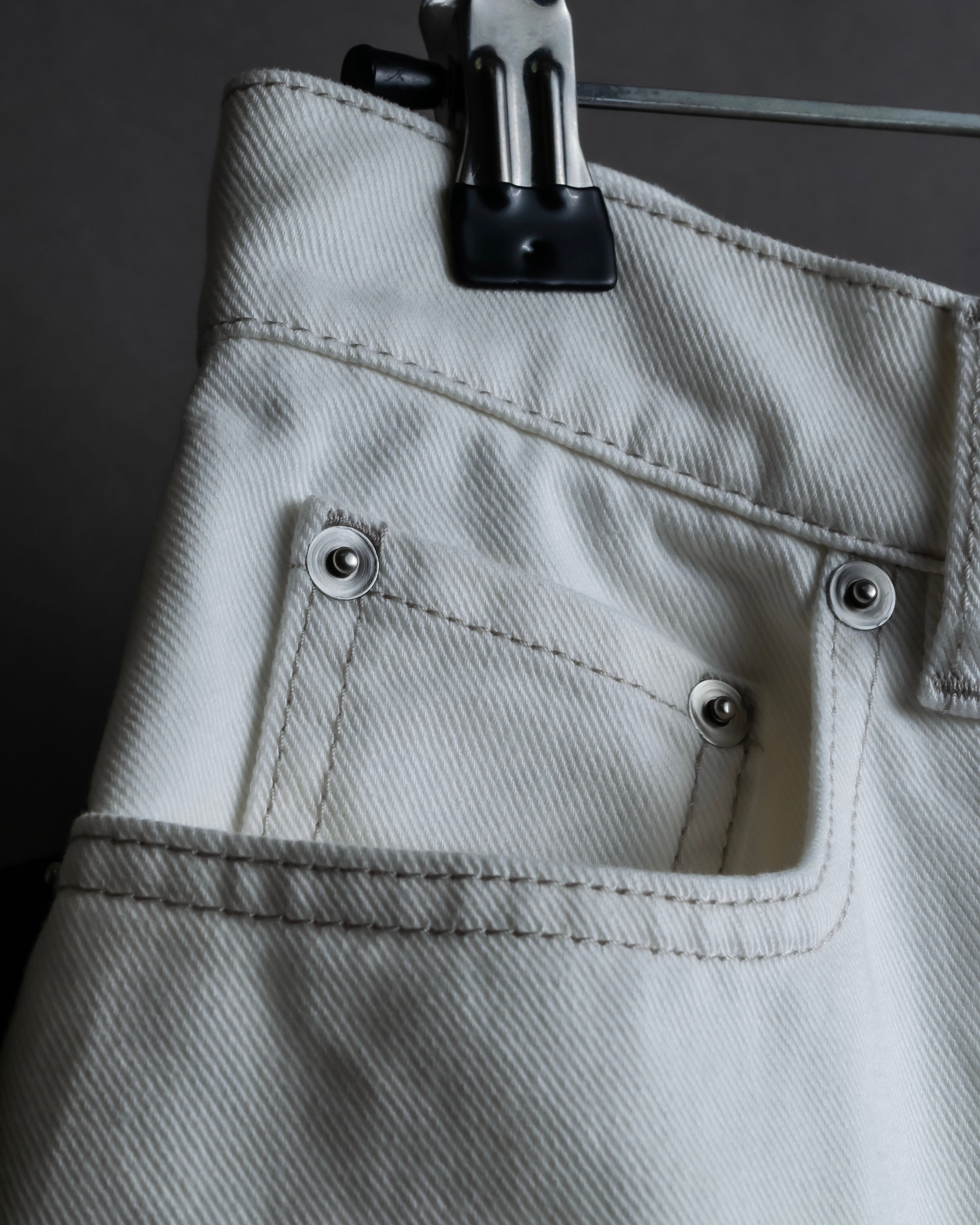 "MAISON MARGIELA" 21SS Washed raw cut flared cropped denim pants