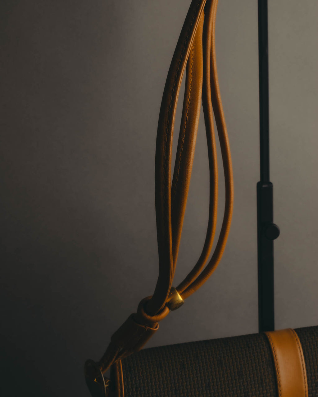 "Yves Saint Laurent" 70's-90's Woven leather shoulder bag