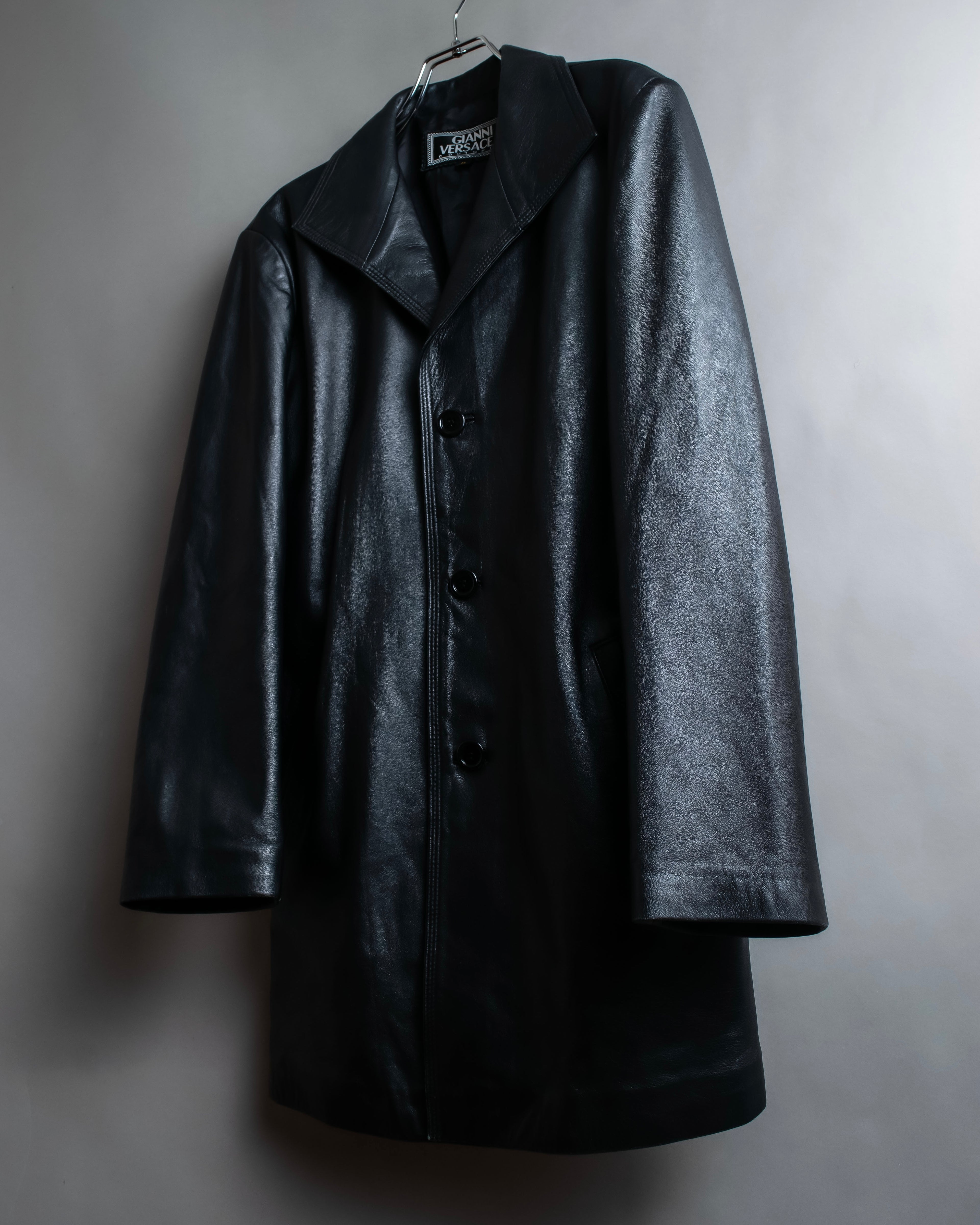 "GIANNI VERSACE COUTURE" Sheep skin oversized triangle color jacket