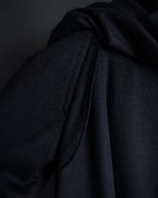 "TORUICHOU" Muffler-style collar military detail coat