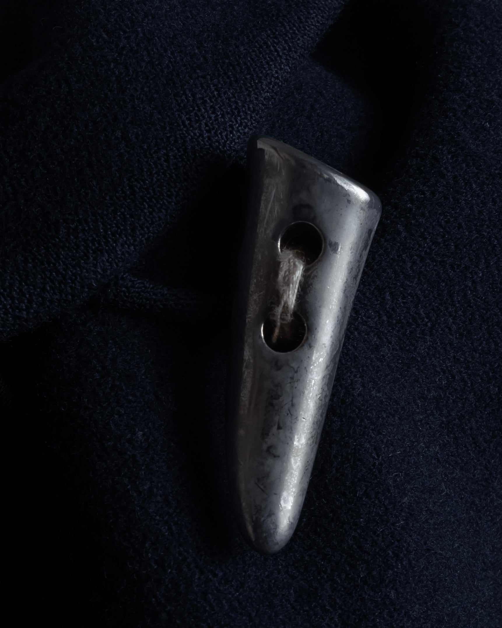 "YVES SAINT LAURENT" Metal toggle design melton wool duffel coat