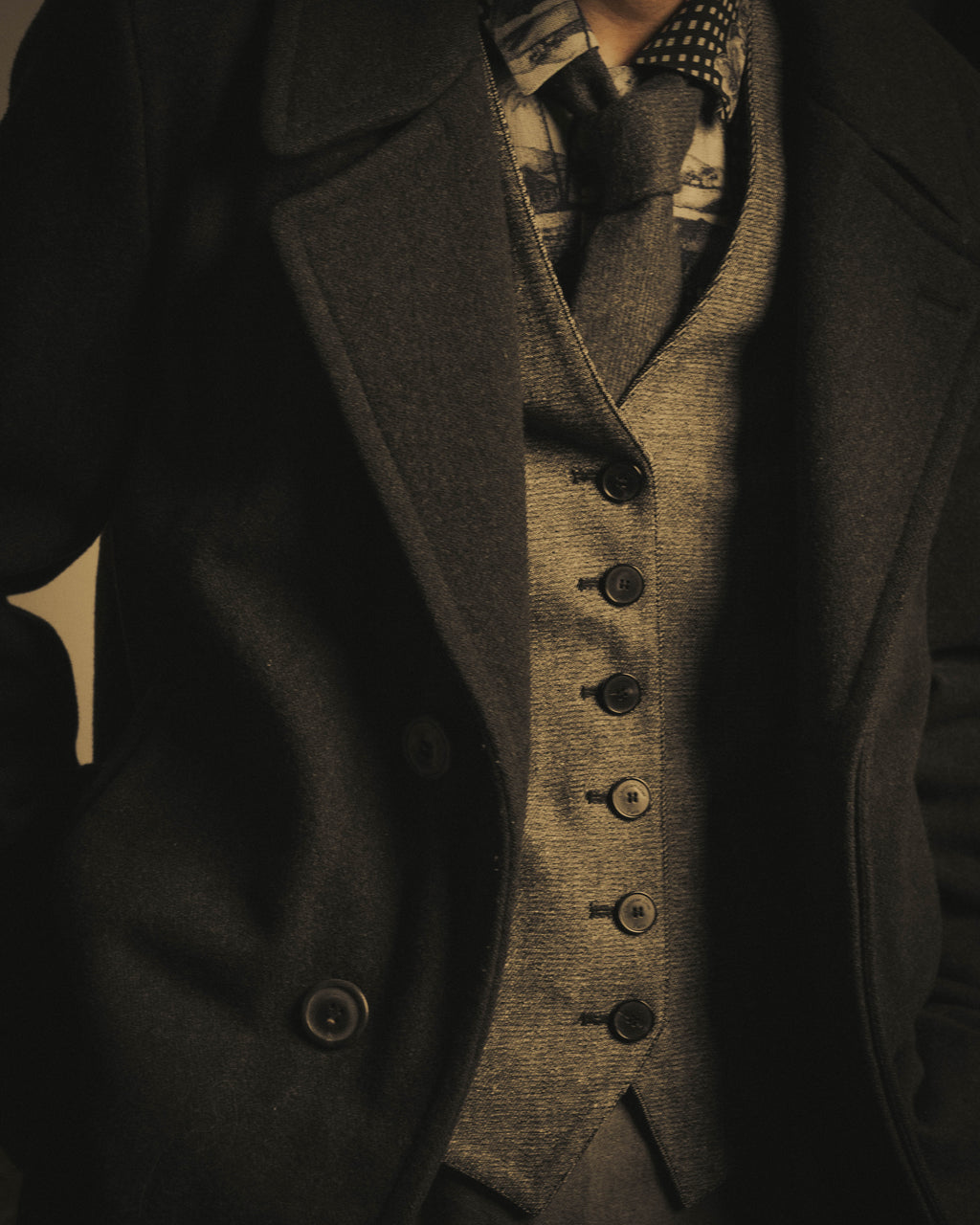 -SPECIAL- “Maison Martin Margiela” 2011-2014 Short wool blend chesterfield coat