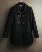 “miu miu” 00’s-10’s Wool angora leather buckle coat