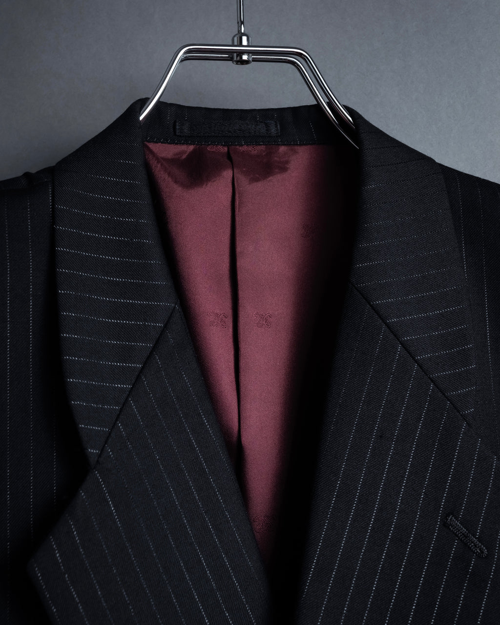 "BALENCIAGA" Chalk stripe pattern long silhouette set up