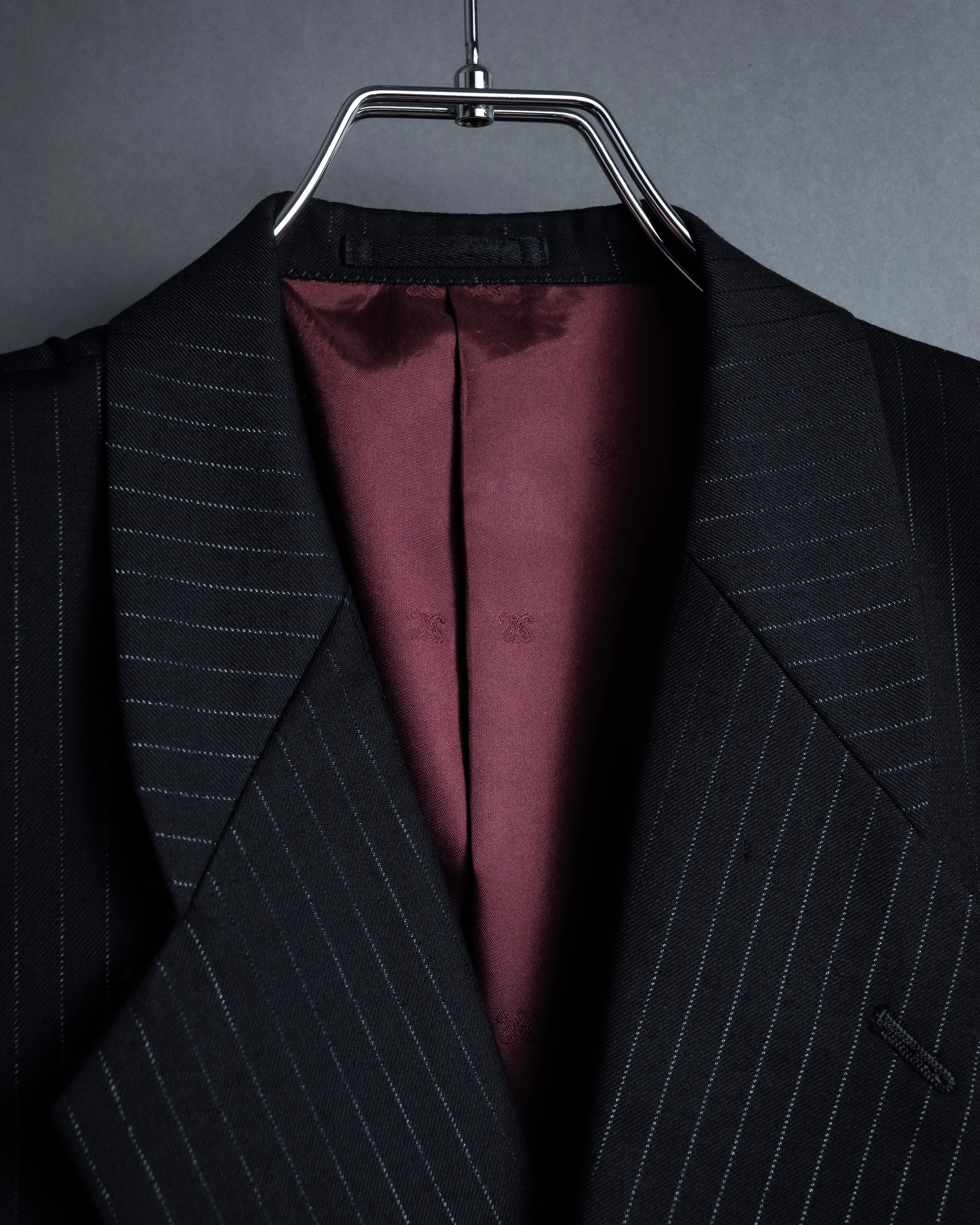 "BALENCIAGA" Chalk stripe pattern long silhouette set up