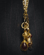 -SPECIAL - “CHANEL” 70’s-80’s Gripoix glass cabochon charm sautoir necklace