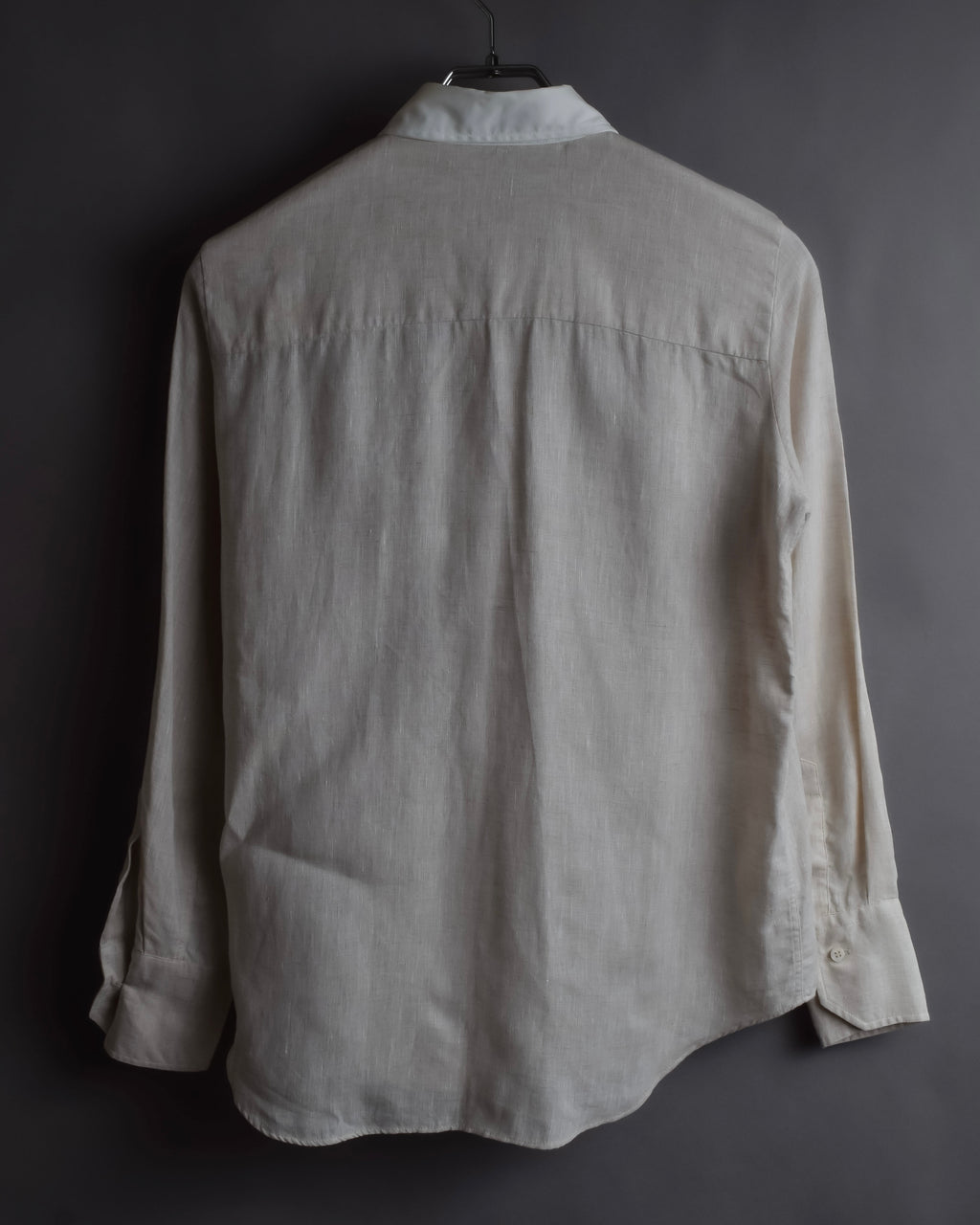 "BRUNELLO CUCINELLI" Contrast collar hidden placket linen shirt