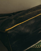 "Miu Miu" 90's-00's Cracked leather tote handbag
