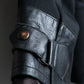 "GIORGIO ARMANI" Riders detail leather switching jacket