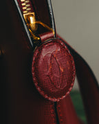 "Cartier" 80's-90's Bordeaux leather handbag