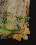 “Salvatore Ferragamo” 80’s-90’s Golf motif silk twill scarf