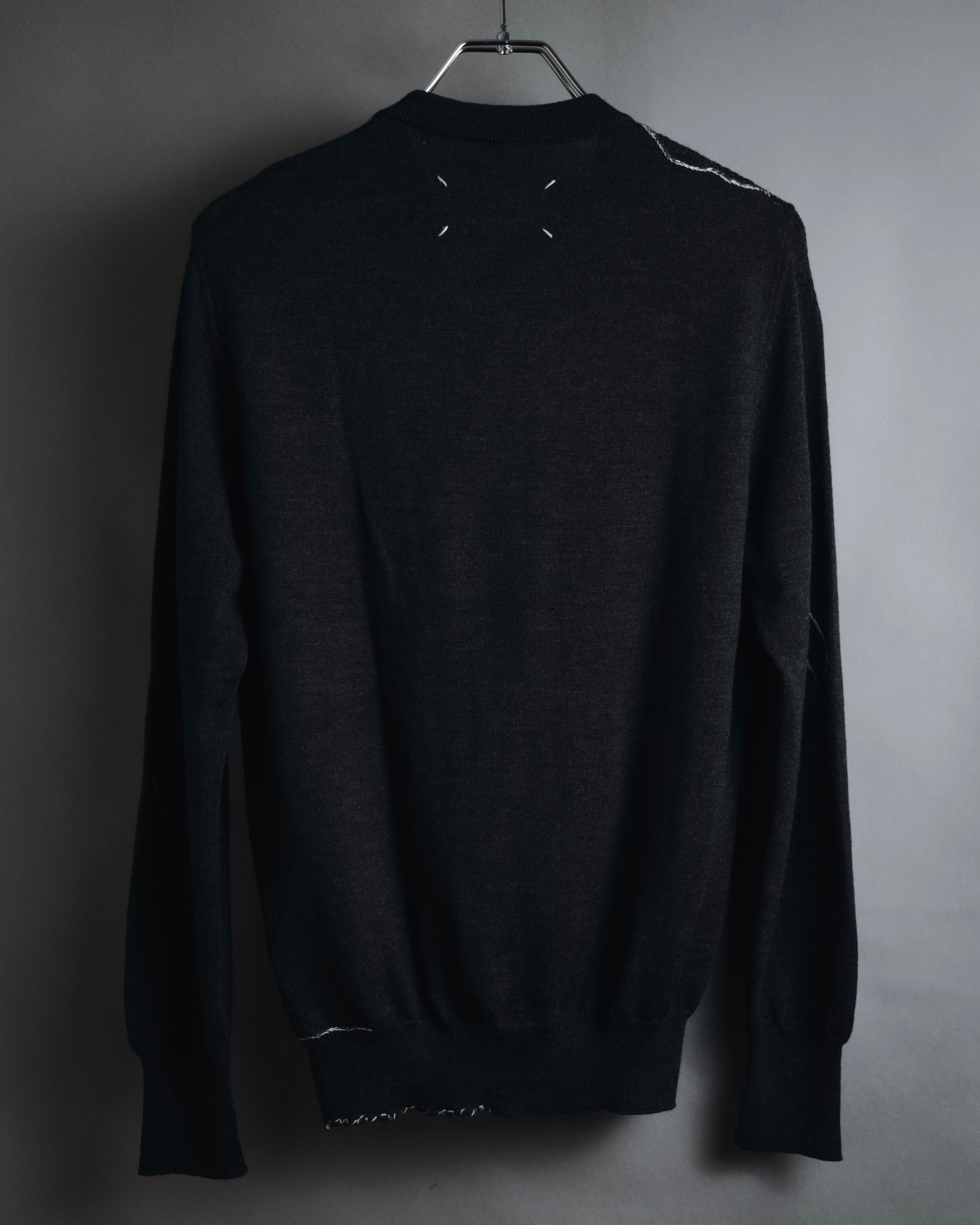 "Maison Margiela" 15AW deconstructed hand-stitched crewneck knit