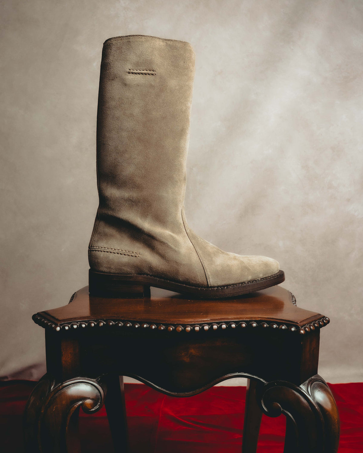 -SPECIAL- “Dior” 00’s Taupe suede square toe riding boots