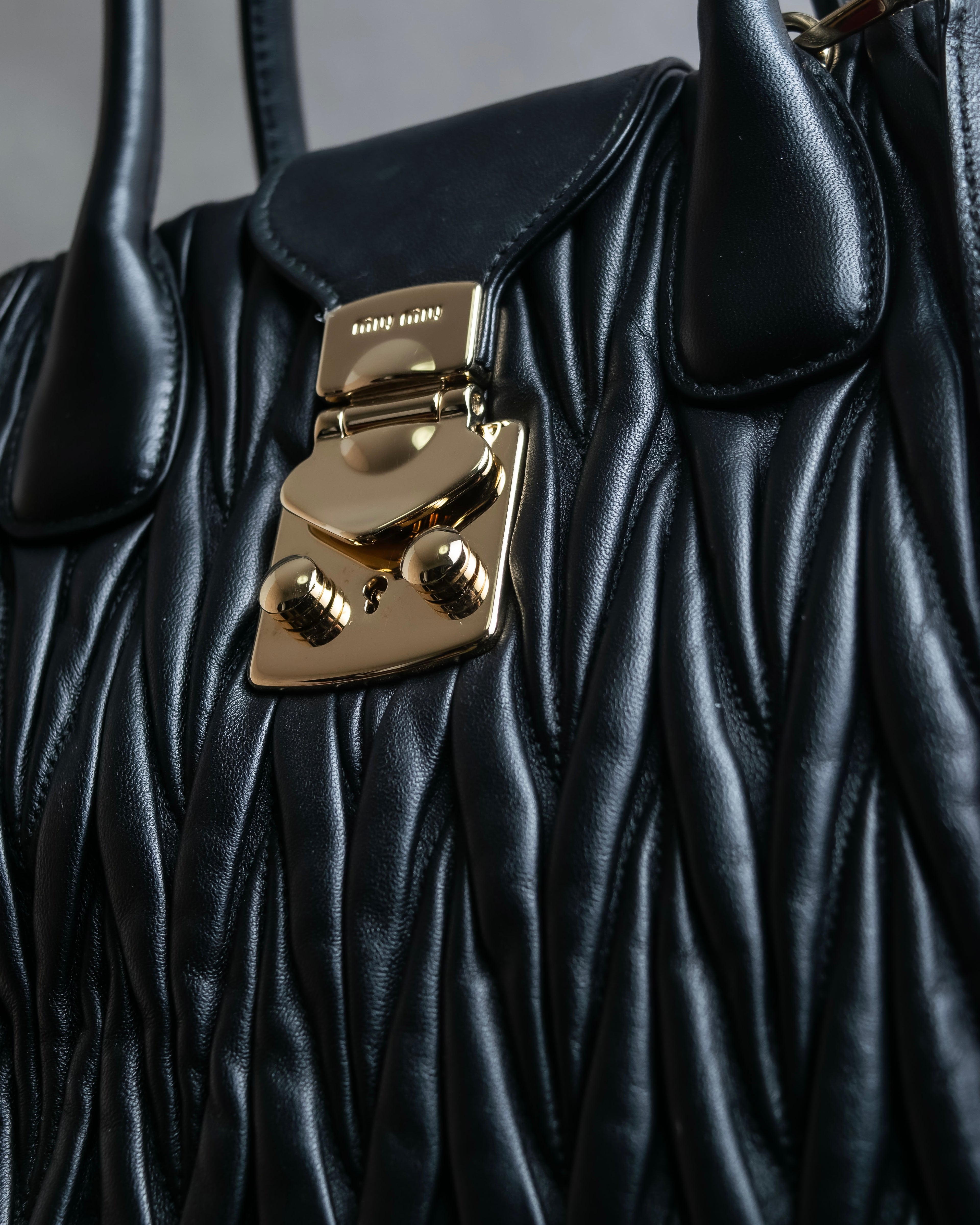 "MIU MIU" Matelasse design 2way leather bag