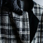 "YVES SAINT LAURENT" Monotone Madras check pattern shaped tailored jacket