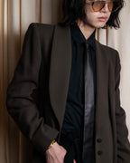 "Christian Dior Boutique Paris" Beautiful waist-shape shawl collar long coat