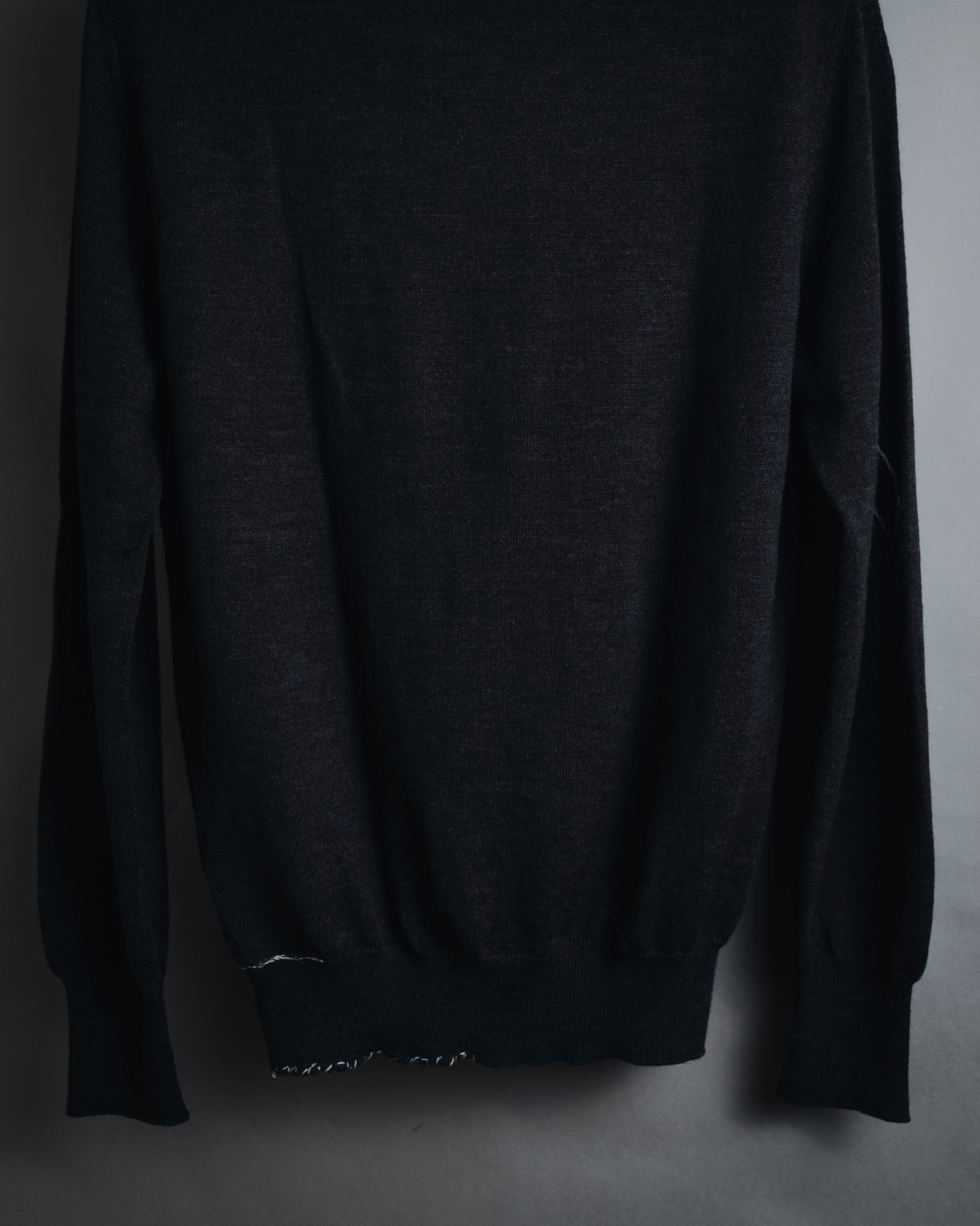 "Maison Margiela" 15AW deconstructed hand-stitched crewneck knit