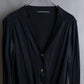 "BALENCIAGA" Silk cashmere gold button short V neck cardigan