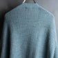 "KENZO" Dull blue oversized distressed V-neck knit