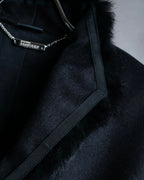 "Alexandar McQueen" Fur trimmed design shaped tailored jacket