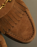 “GUCCI” 90’s-00’s Horsebit suede fringe loafers