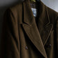 "BURBERRYS" Peaked lapels double breasted olive brown coat