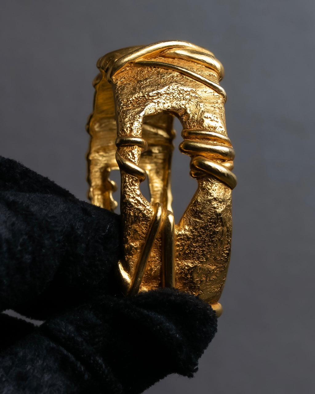 "Christian Lacroix" Sculptural detail gold bracelet