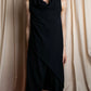 "ANN DEMEULEMEESTER" Cape draping docking design zipper sleeveless dress