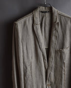 "Dolce & Gabbana" Raw edge frayed linen tailored jacket