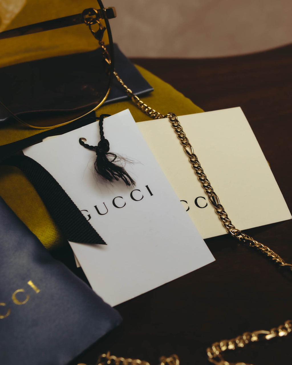-SPECIAL- “GUCCI” 2016-2022 chain detailed oversized sunglasses