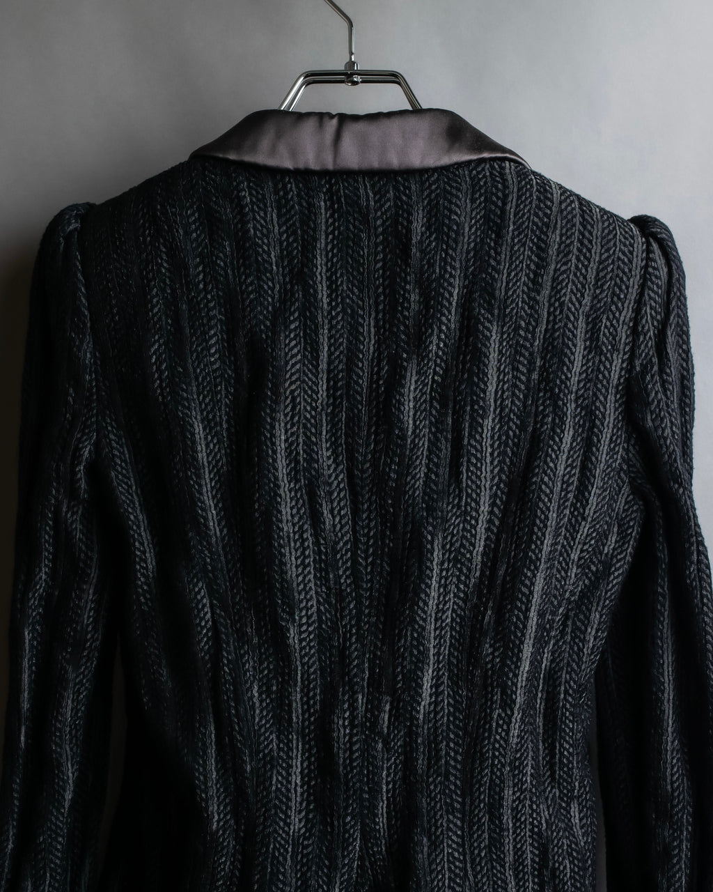 "ARMANI COLLEZIONI" Satin switch design knit tailored jacket