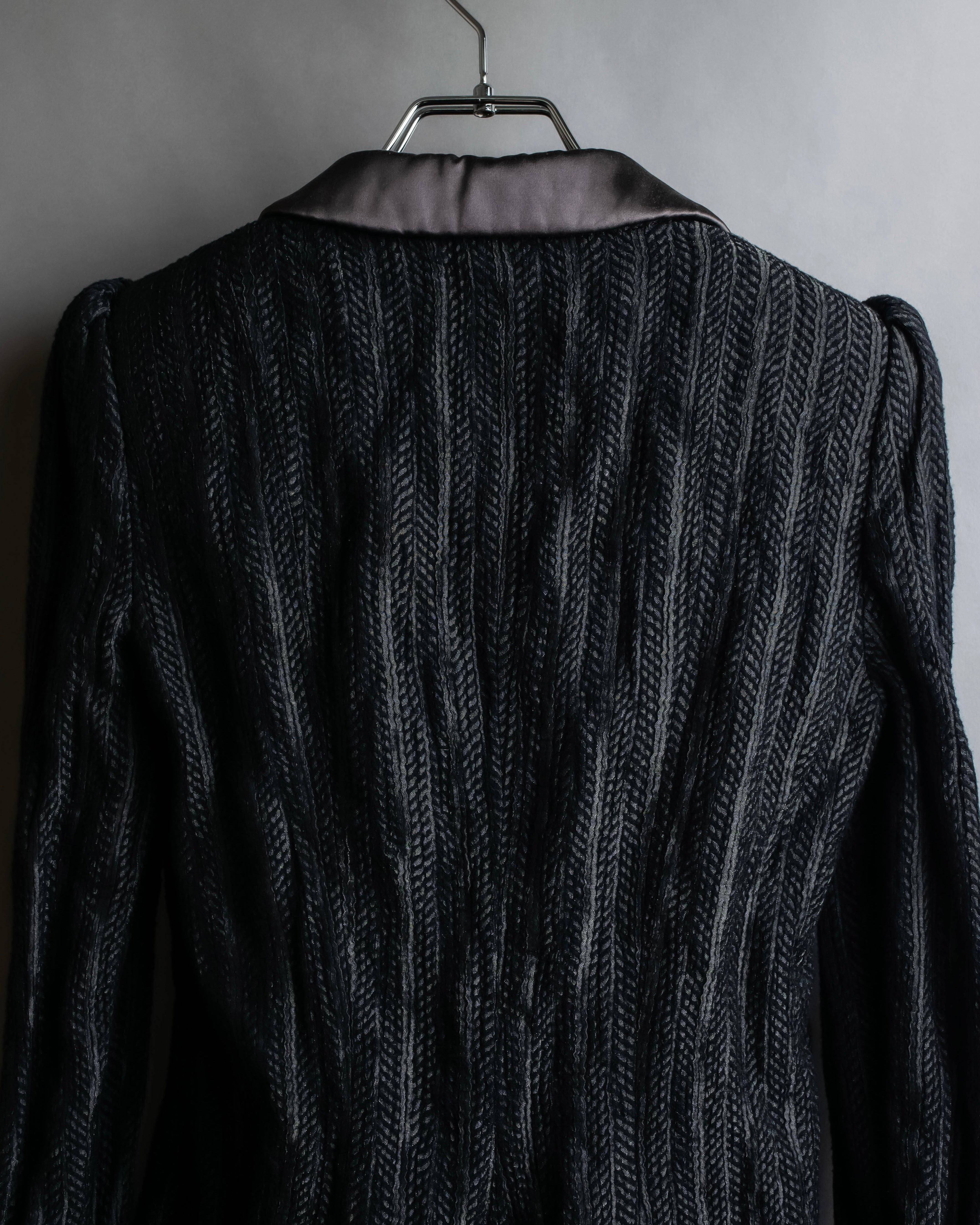 "ARMANI COLLEZIONI" Satin switch design knit tailored jacket