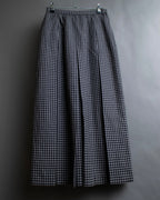 "Christian Dior" Houndstooth pattern wool cropped pleats skirt