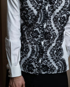 "Dolce &amp; Gabbana" Flower engraved lace design shape fit shirt