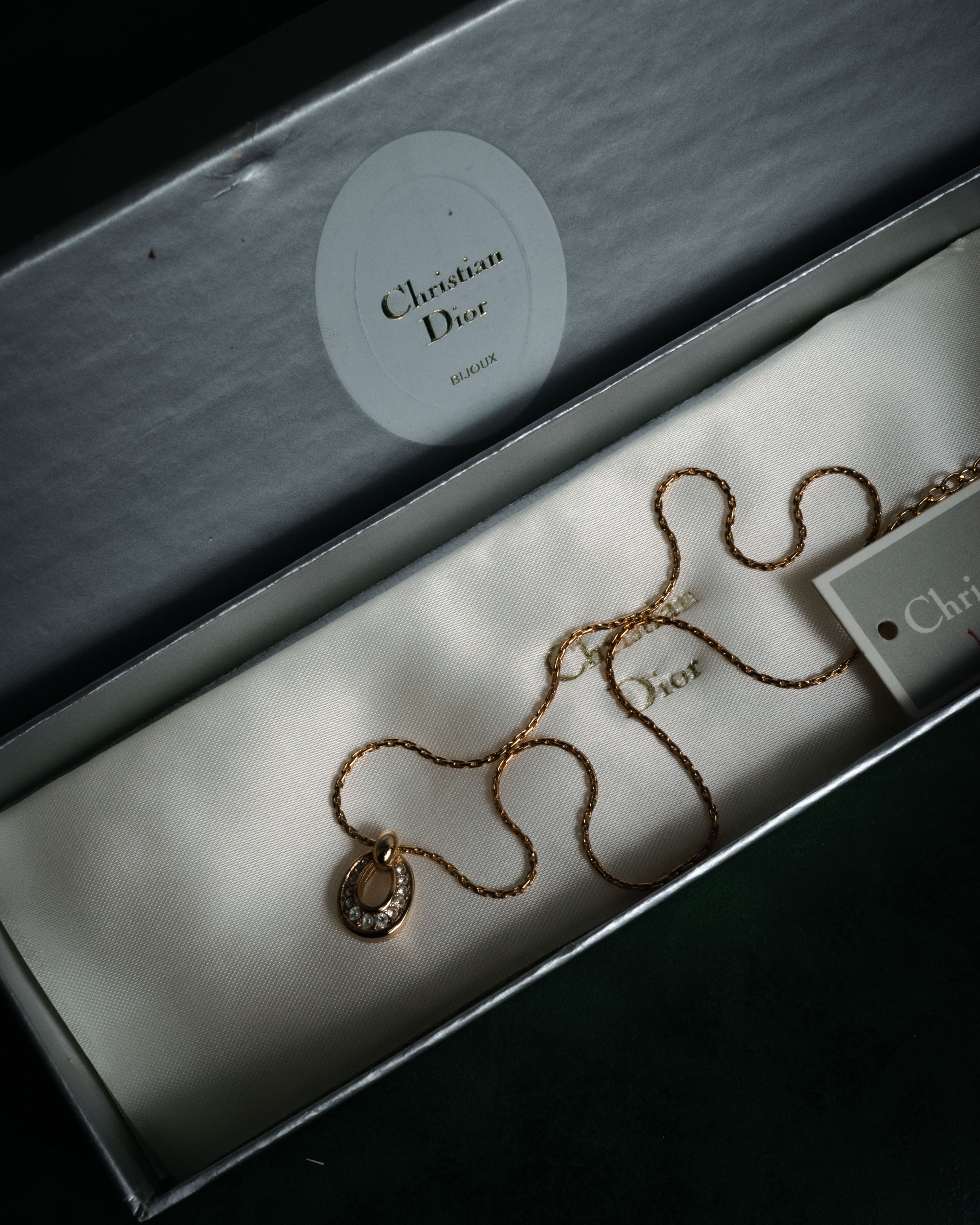 “Christian Dior” 80’s-90’s Lucky horseshoe pavé pendant necklace