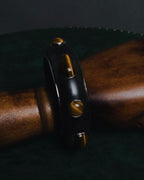 "Bottega Veneta" 2006-2012 ebony and sterling silver tiger eye bangle