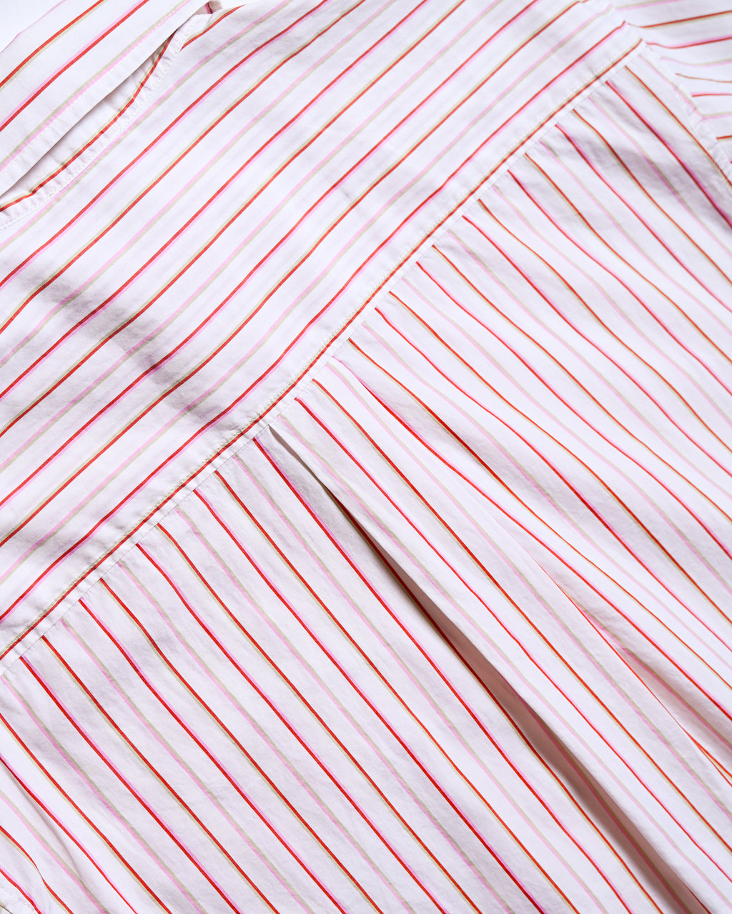ETRO/ Oversized Multi Color Striped Shirt Pink × White